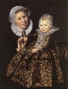 Frans Hals Catharina Hooft with her Nurse oil